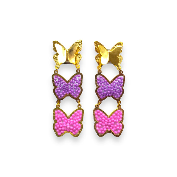 Tri-Butterfly Earrings