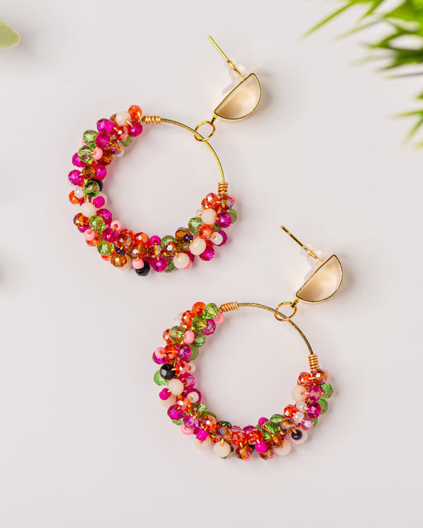 Chic Murano Pink Dangling Earrings