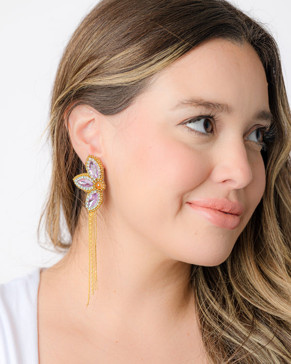 Half Flower Dangle Earrings