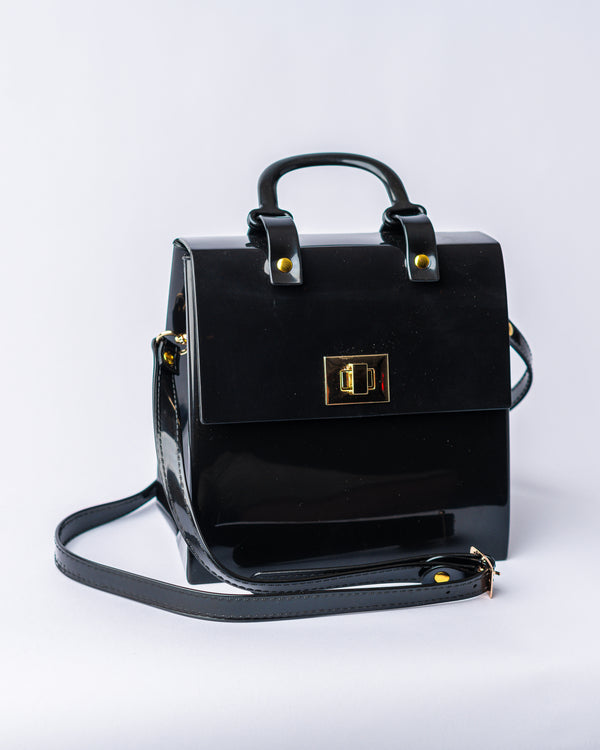 Vinyl Black Crossbody Bag