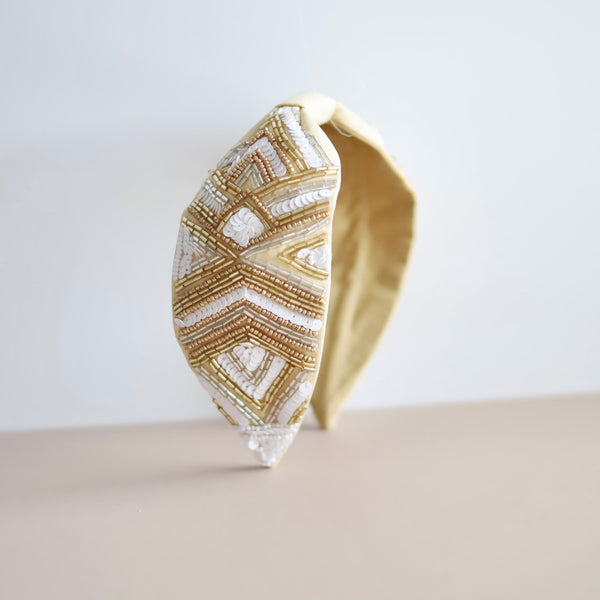 Radiant Horizon Beige Adjustable Headband