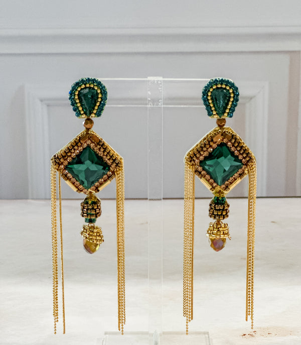 Esmeralda Green Dangle Earrings