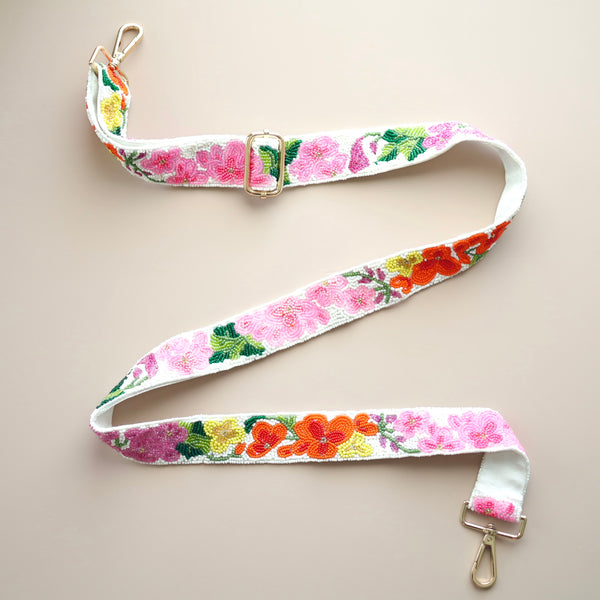 Floral Delight Adjustable Beaded Strap