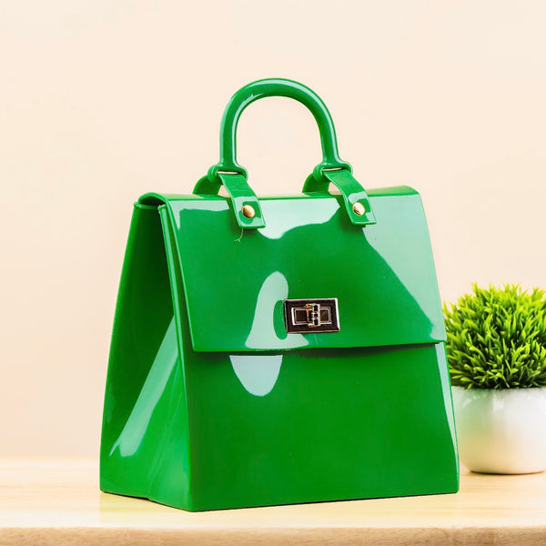 Naturally Green Vinyl Crossbody Bag *