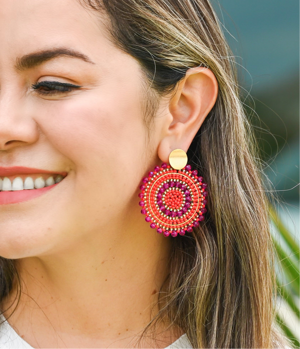 Maxi Kelly Pink Iridescent Earrings