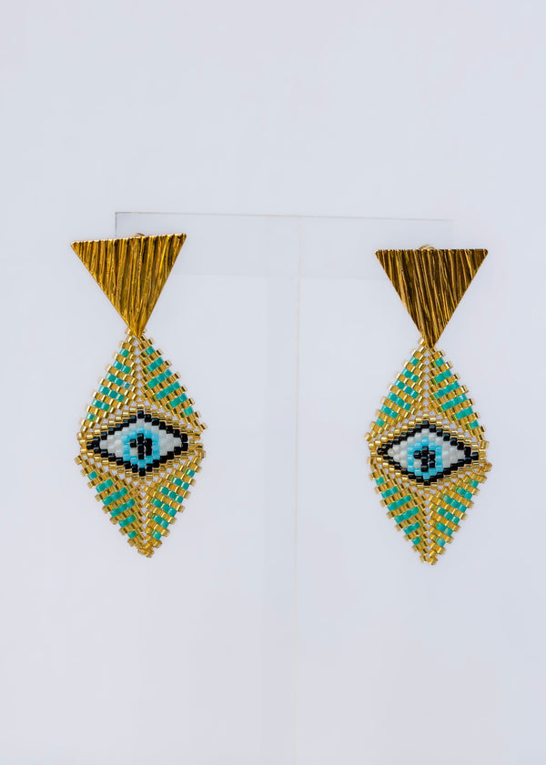 Diamond Eye Turquoise Earrings