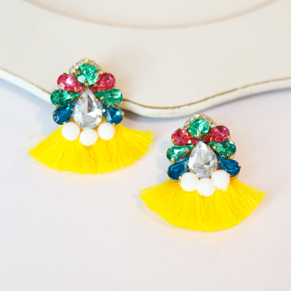 Briana Yellow Soutache Earrings