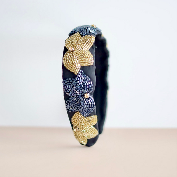 Midnight Petals Mini Headband