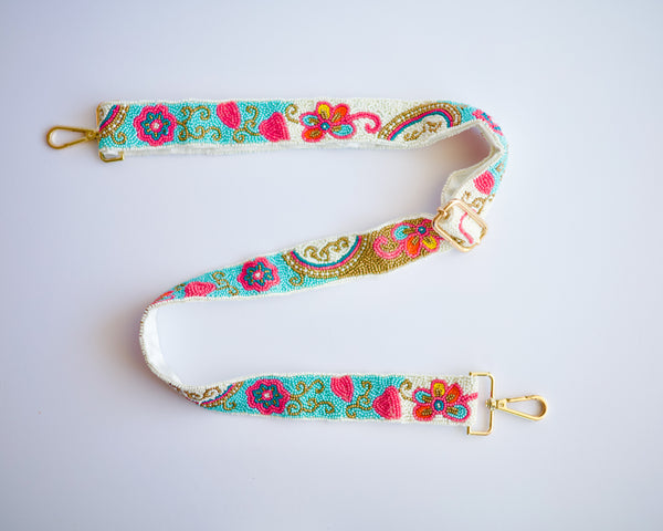 Floral Neon Adjustable Beaded Strap