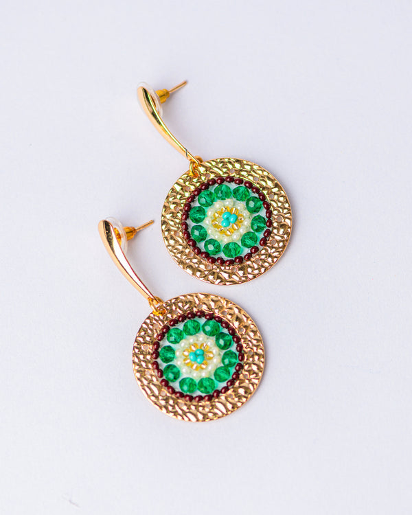 Ruedita Green/Brown Earrings