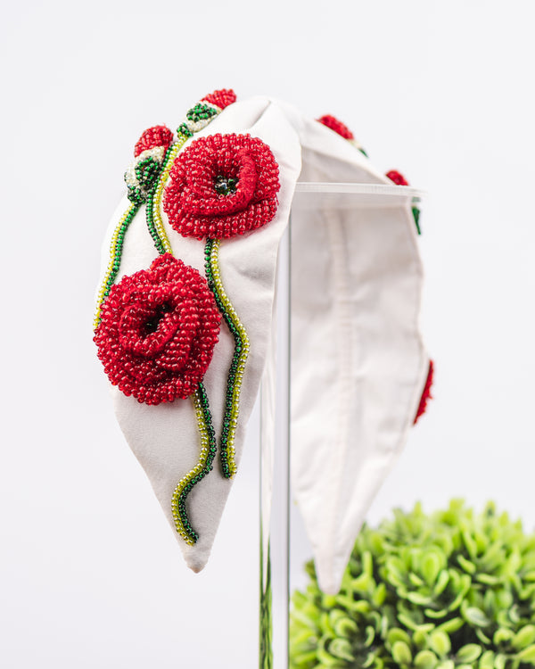 Rosario White Adjustable Headband