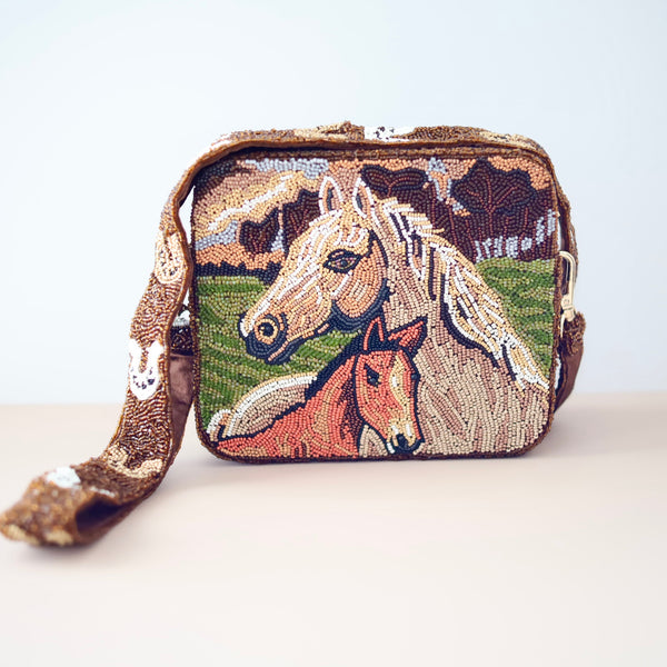 Wild Horses Square Crossbody Bag