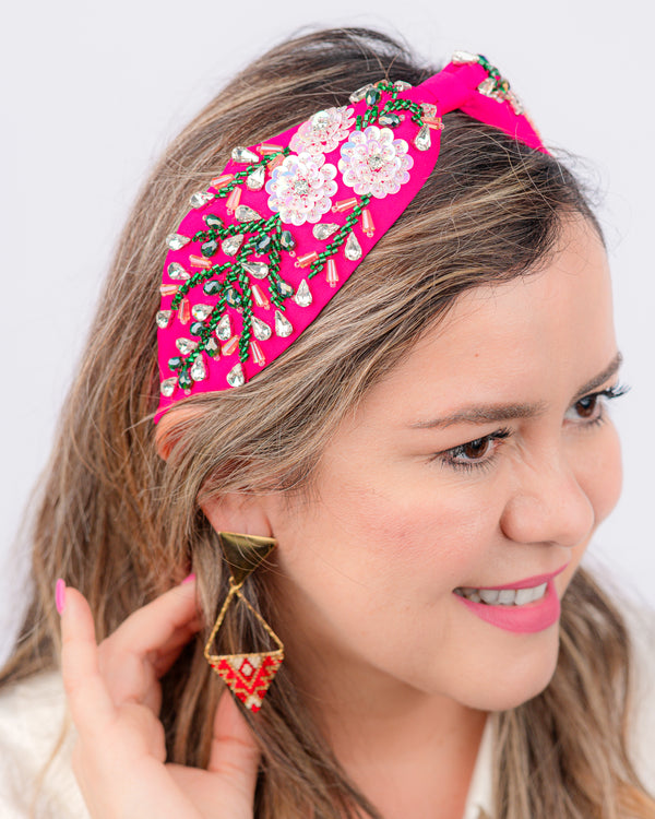 Jardín Pink Adjustable Headband