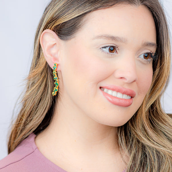 Emerald String Maxi Earrings