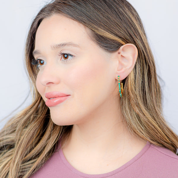 Emerald Gems Maxi Hoop Earrings