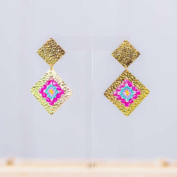 Diamond Maxi Pink Earrings