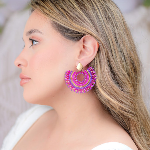 Abanico Pink & Blue Earrings