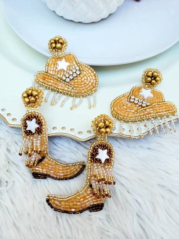 The Cowgirl Boots Gold Earrings