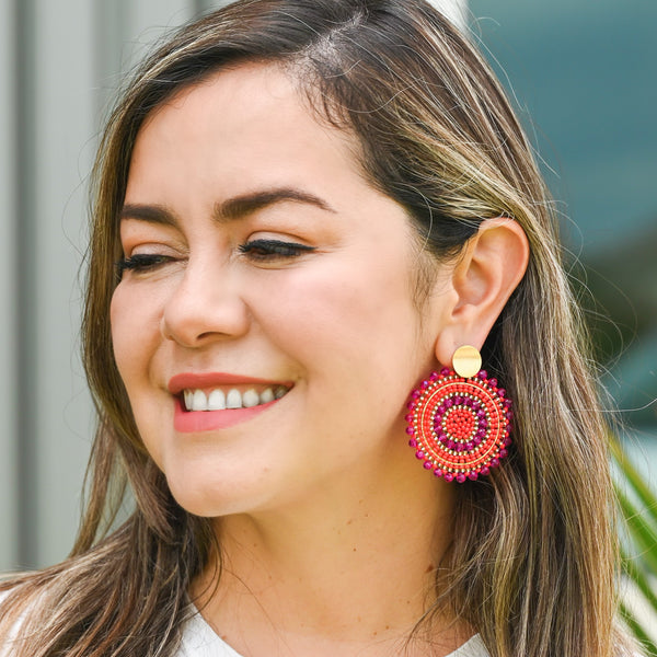 Maxi Kelly Pink Iridescent Earrings