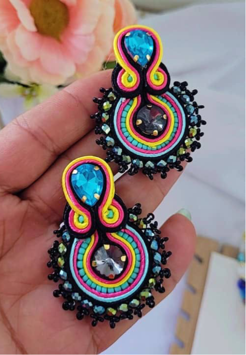 Sussana Black Soutache Earrings