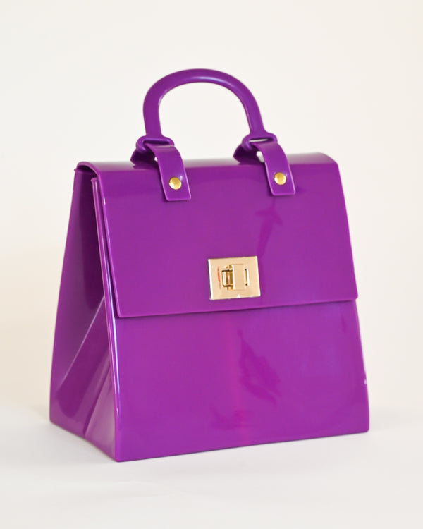 Purple Vinyl Crossbody Bag