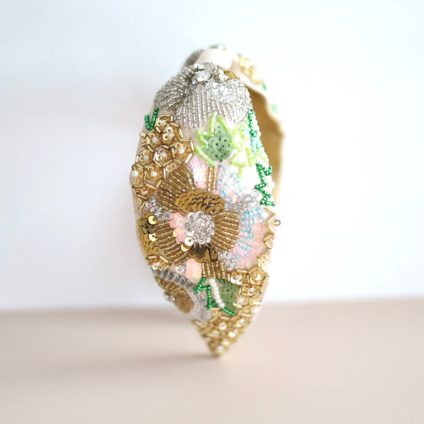 Golden Petals Adjustable Headband