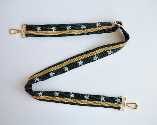 Rock Star Black Adjustable Beaded Strap