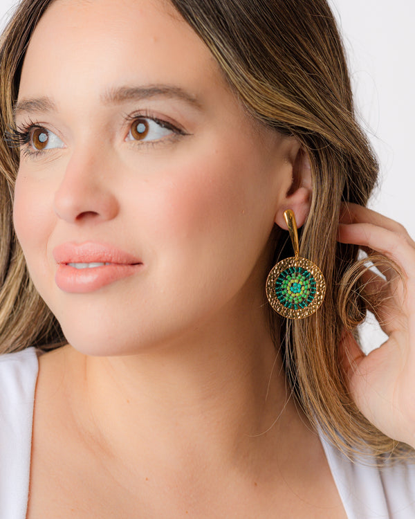 Ruedita Green Earrings