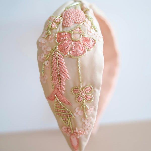 Blush Garden Beige Adjustable Headband