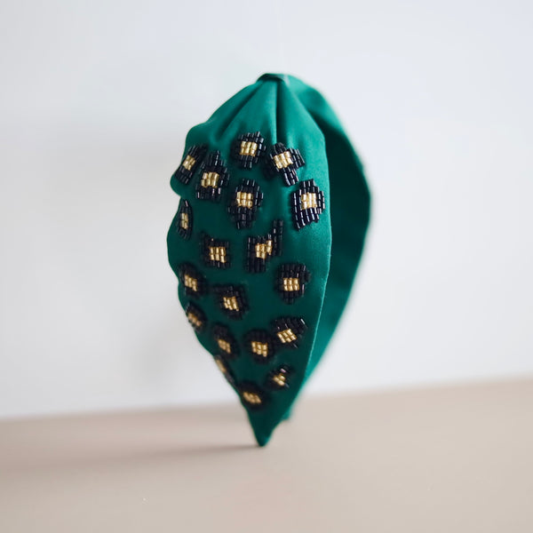 Green Leopard Adjustable Headband