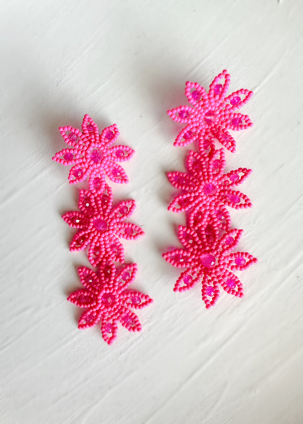 Lotto Flowers Trio Pink Earrings