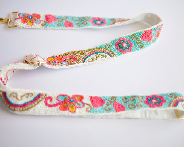 Floral Neon Adjustable Beaded Strap