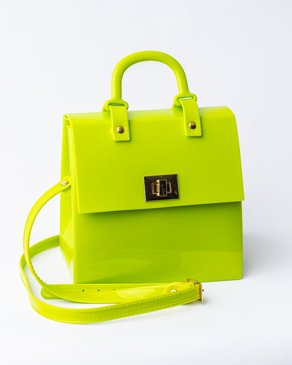 Vinyl Lime Green Crossbody Bag