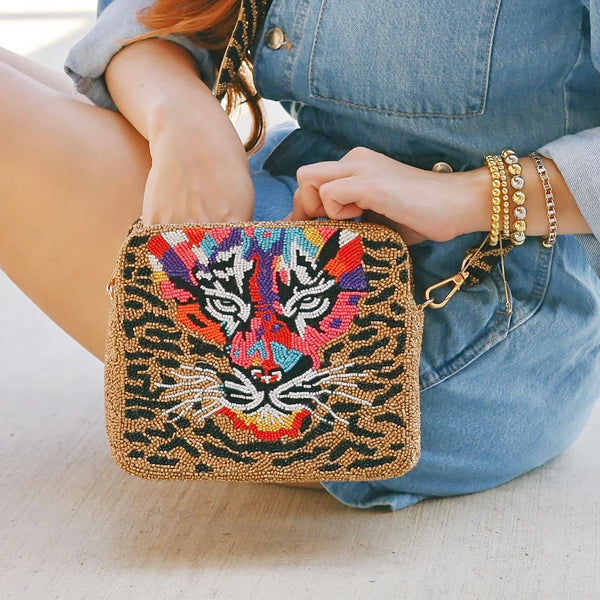 Gold Tiger Multi Square Crossbody Bag
