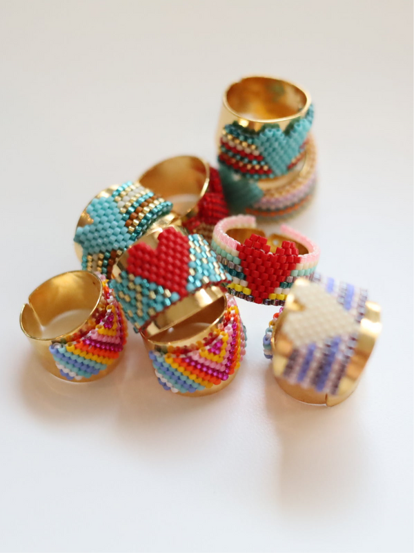 Miyuki Beaded Adjustable Ring
