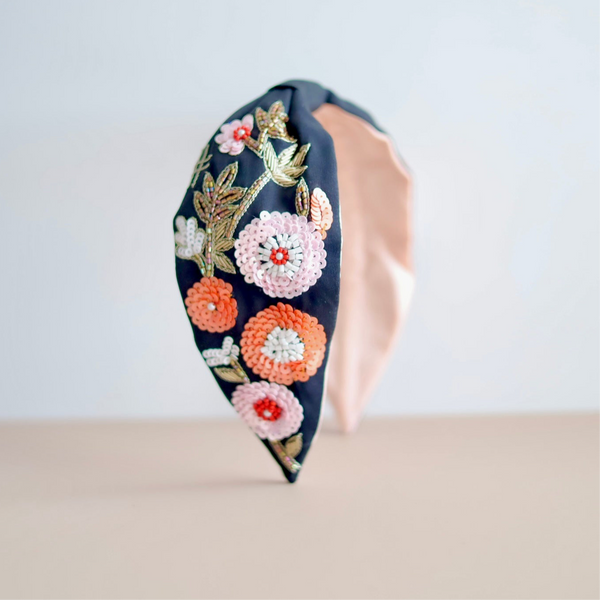 Fiesta Blossom Black Adjustable Headband