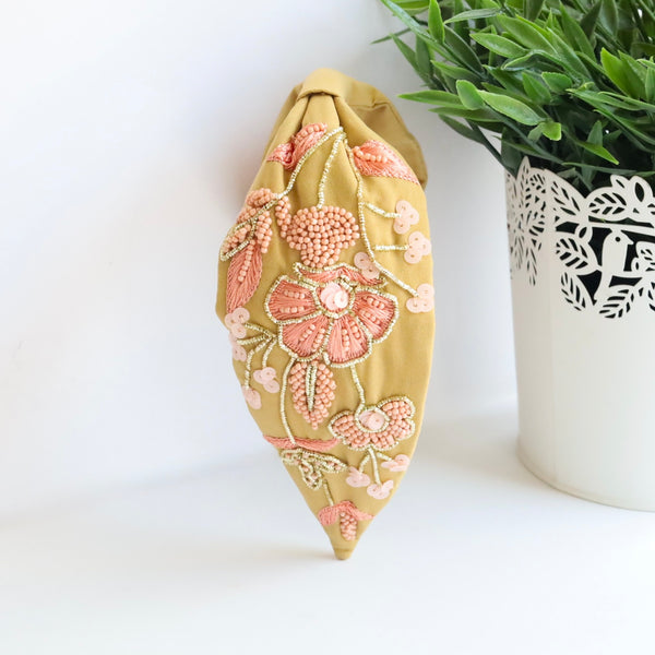Golden Bloom Adjustable Headband