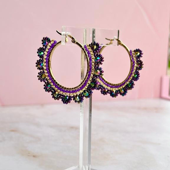 Margarita Purple Hoops Earrings