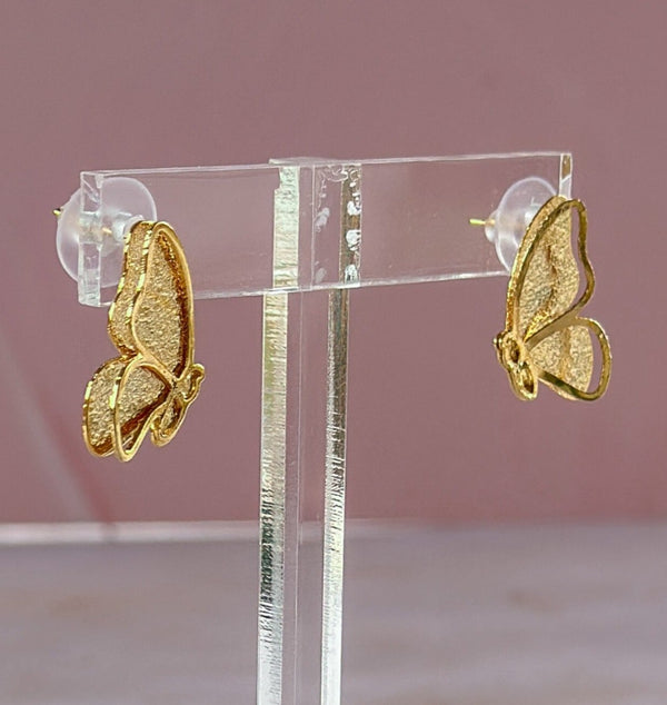 Golden Butterfly Stud Earrings