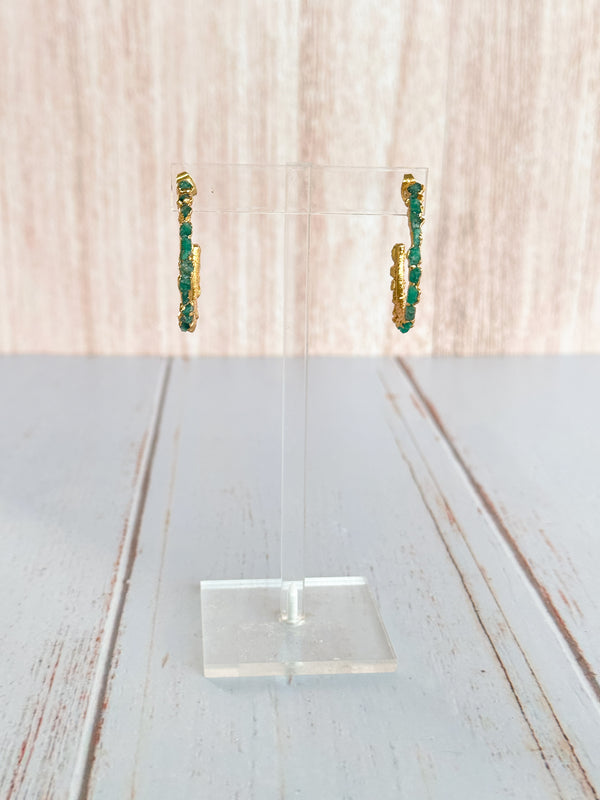 Emerald Gems Maxi Hoop Earrings