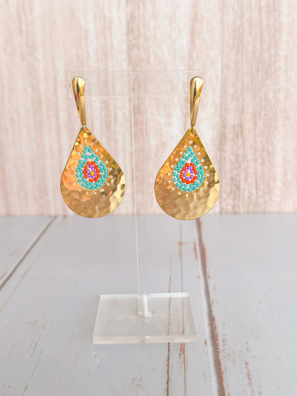 Gotas Pink and Turquoise Earrings