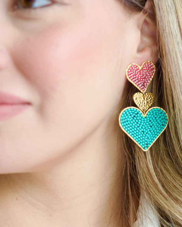 Heart Trio Earrings