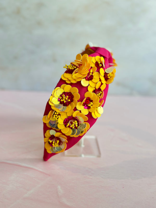 Yellow Flower Adjustable Headband
