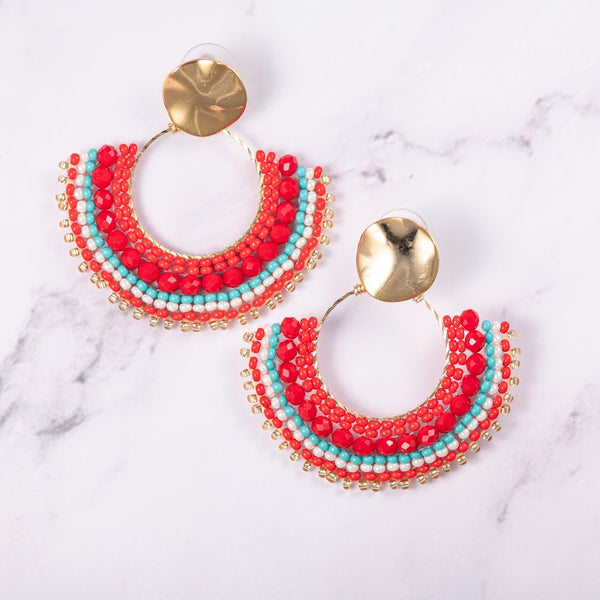 CoraIes Red Turquoise Earrings