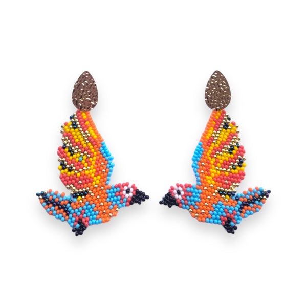 Papagayo Orange Dangling Earrings