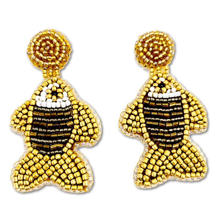 golden fishes handmade earrings