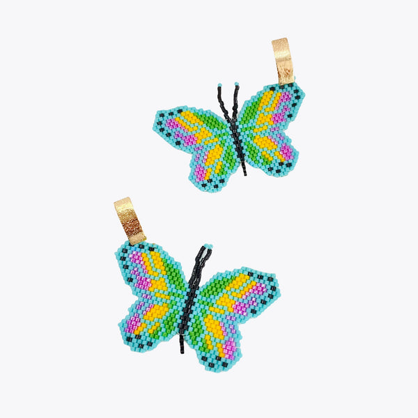 Miyuki Butterflies Turquoise Earrings