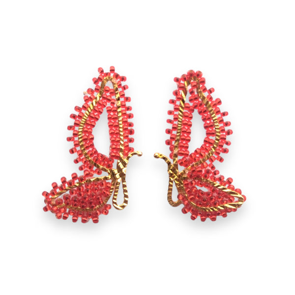 Half-Butterly Red Earrings